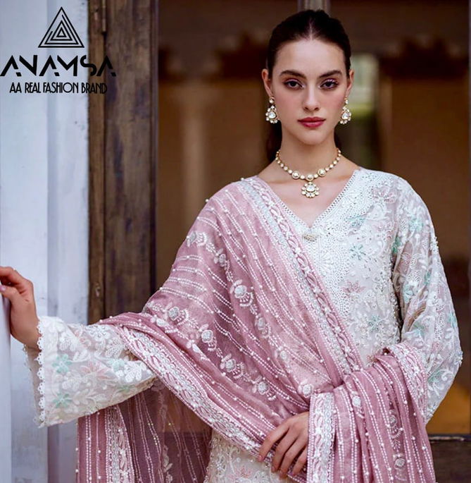 Anamsa 507 Rayon Cotton Embroidery Pakistani Suits Wholesale Shop In Surat